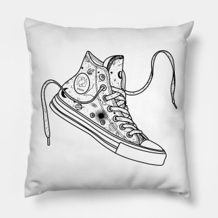 Pisces High tops - Black &amp; white Pillow