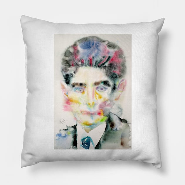 FRANZ KAFKA watercolor portrait .2 Pillow by lautir