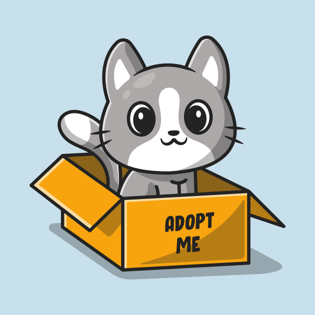 Cute Cat In Box Cartoon by Catalyst Labs