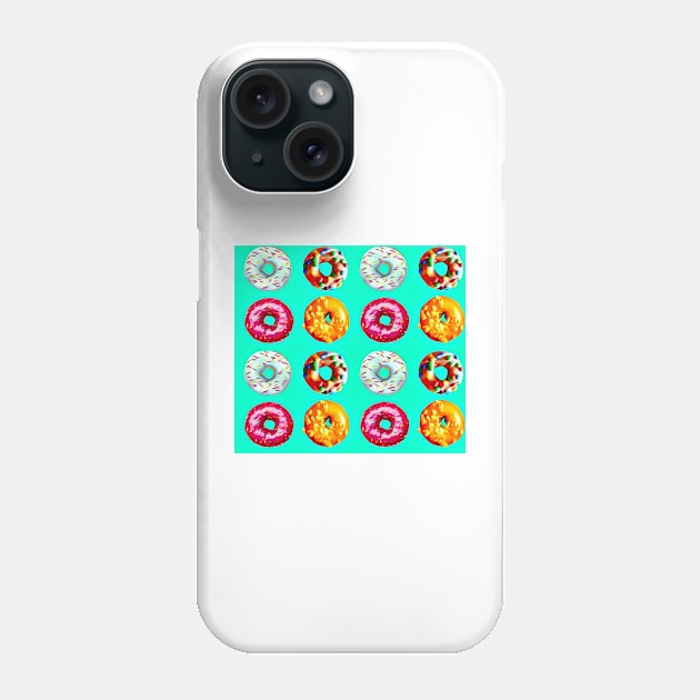 Donuts on turquoise Phone Case by YamyMorrell