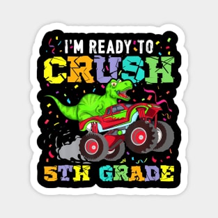 T-Rex Ready To Crush 8th Grade Back to School Monster Truck Magnet