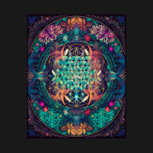 Elevate Your Aesthetics: Download and Print High-Quality Flower of Life Mandala Art Instantly T-Shirt