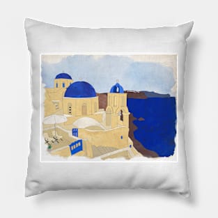 Santorini, the Greek jewel of Aegean Sea Pillow