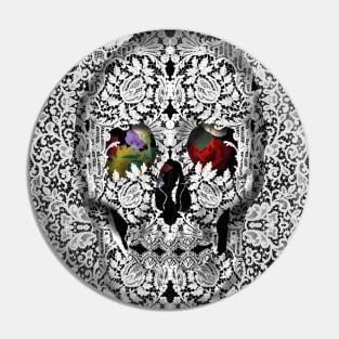 lace skull Pin