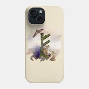 Fehu Rune  Digital Art Collage Phone Case