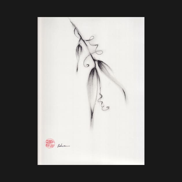 "Leaves' Charcoal pencil drawing on paper by tranquilwaters