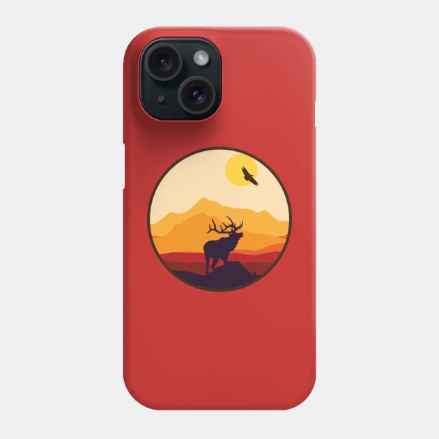 Elk Sunset Phone Case by GrumpyDog