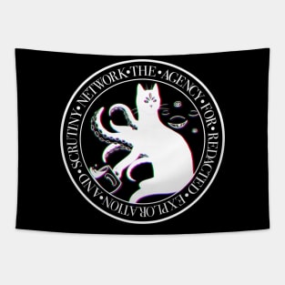 The ARES Network Seal (White Alt.) Tapestry