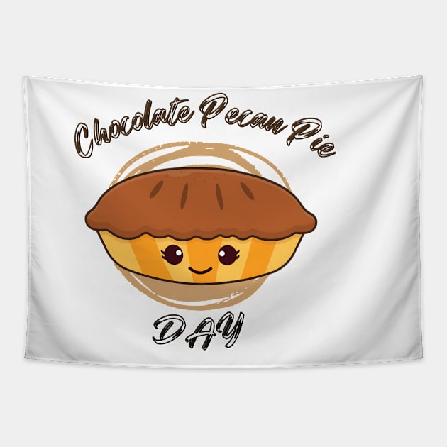 Adult chocolate pecan pie day Tapestry by Vortex.Merch