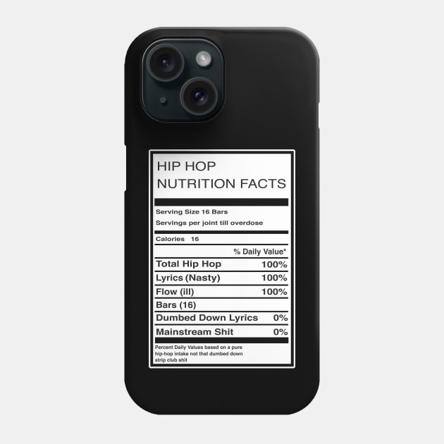 Hip Hop Nutrition Phone Case by HipHopTees