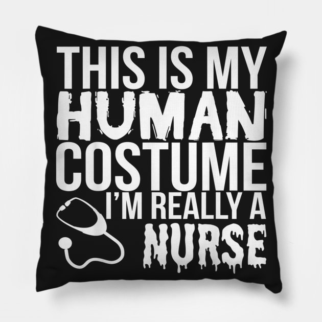 Halloween Funny Gift - This Is My Human Costume Nu Pillow by Christyn Evans