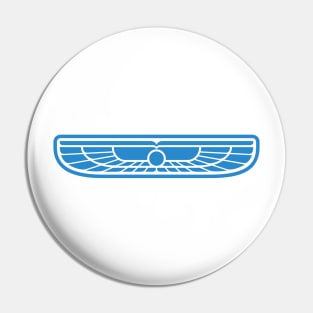 Light Blue Winged Sun Logo Pin