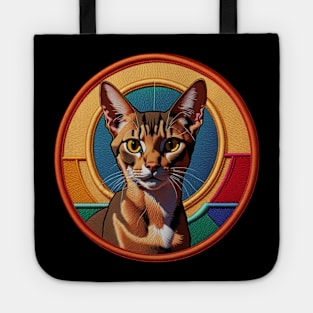 Abyssinian Cat Embroidered Patch Tote