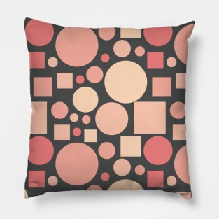 Pink Squares and Circles Seamless Pattern 020#002 Pillow