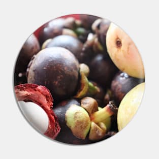 Exotic Fruit Mangosteen up close Pin