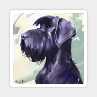 Royal Purple Monochromatic Schnauzer Magnet