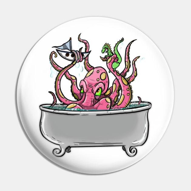 Kraken Bathin’ Pin by Artbylukus