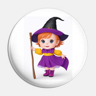Cute Baby Witch Pin