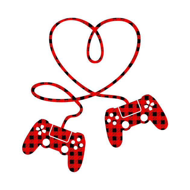 Video Gamer Valentines Day With Controllers Heart by paveldmit