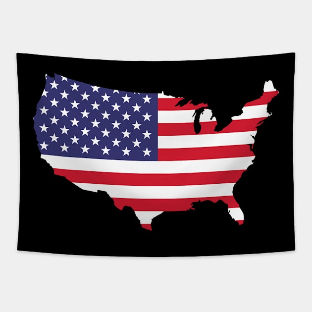 United States map on usa flag background | Flag of United States | Gift idea Tapestry by French Culture Shop