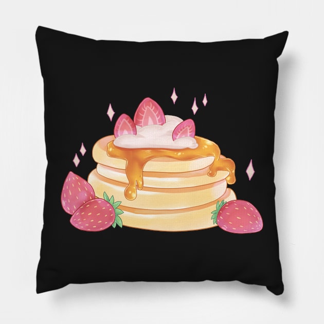 Delicious strawberry pancakes Pillow by Itsacuteart