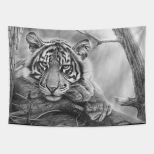 Lazing on a Sunny Afternoon tiger cub Tapestry