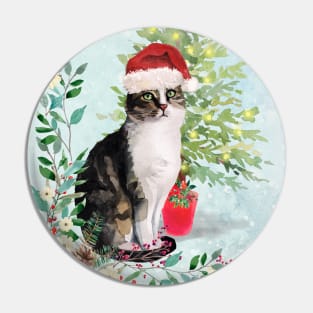 Merry Christmas Pussy Cat Pin