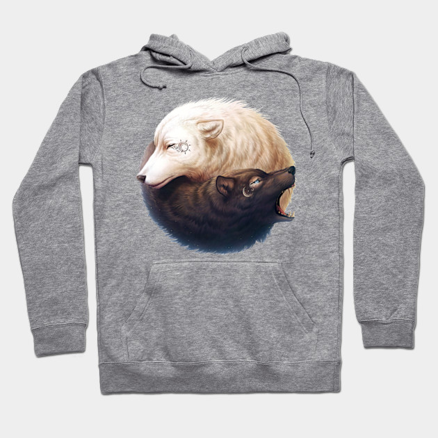 yin and yang wolf hoodie