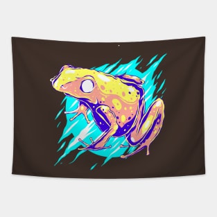 Colorful abstract frog Tapestry