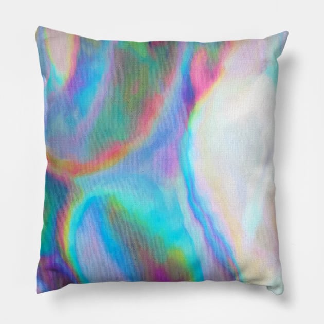 Iridescence 2 - Rainbow Abstract Pillow by micklyn