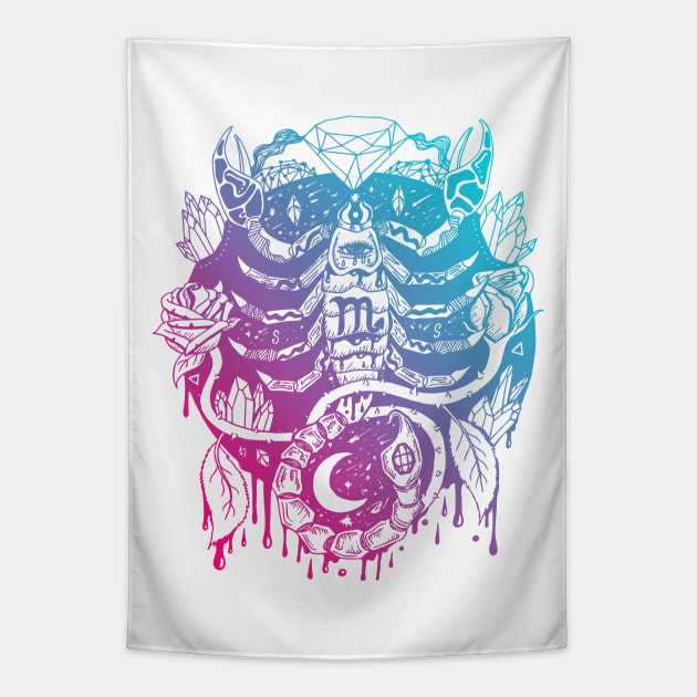 Dual Color Mystic Scorpio Zodiac Tapestry by kenallouis