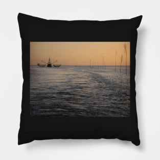 Fishing cutter at dusk Pillow