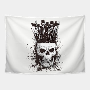 Skull artist brushes Tapestry