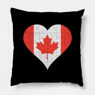 Canadian Jigsaw Puzzle Heart Design - Gift for Canadian With Canada Roots Pillow