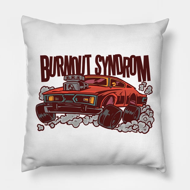 Cool Muscle Car Burnout Pillow by BamBam