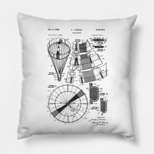 Skydiving Parachute Design Patent Print Pillow