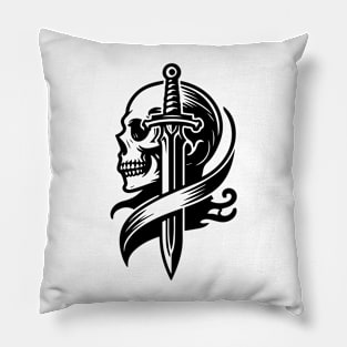 skull with sword Pillow