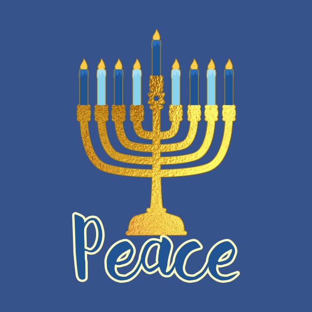 Hanukkah Menorah PEACE by Scarebaby