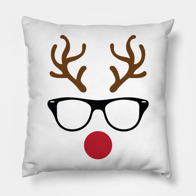Rudolf Face Pillow by Nataliatcha23