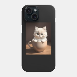 Adorable Persian Cat Illustration- Modern Digital Art Phone Case