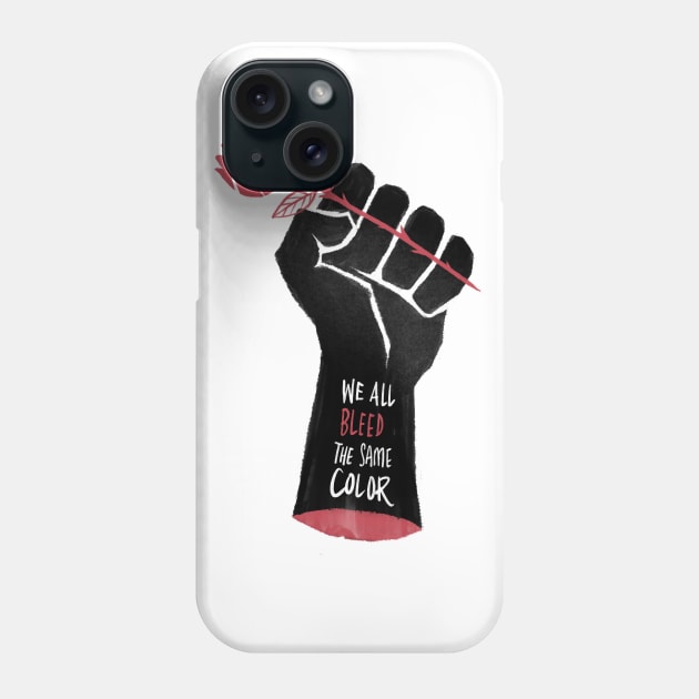 We all bleed the same color | BLM Phone Case by Chewbarber