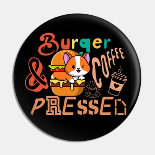 Red Panda Bear Burger and Coffee Pin