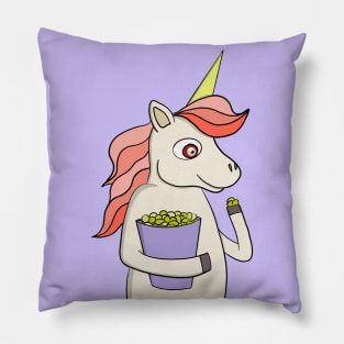 Unicorn eating popcorn Pillow