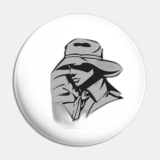 Mysterious Lady in Wide-Brimmed Hat No. 596 Pin by cornelliusy