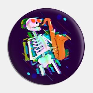 Skeleton Saxophone Pin