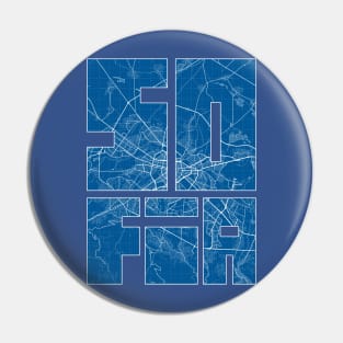 Sofia, Bulgaria Map Typography - Blueprint Pin