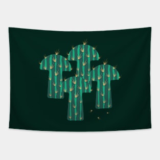 Dark green mushroom cactus Tapestry