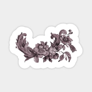 Hand painted Vintage Violet Toile Design Magnet