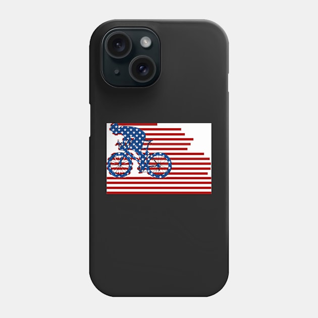 Cycling USA Flag Biker Phone Case by Redmanrooster