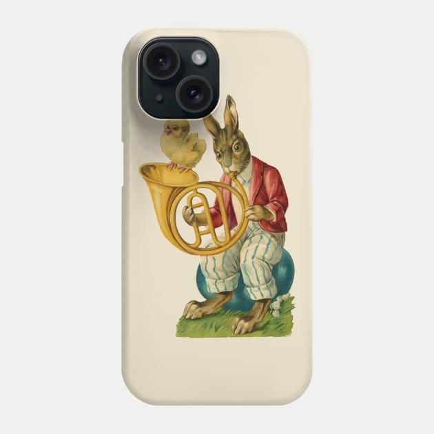 Vintage Easter Bunny French Horn Phone Case by bragova